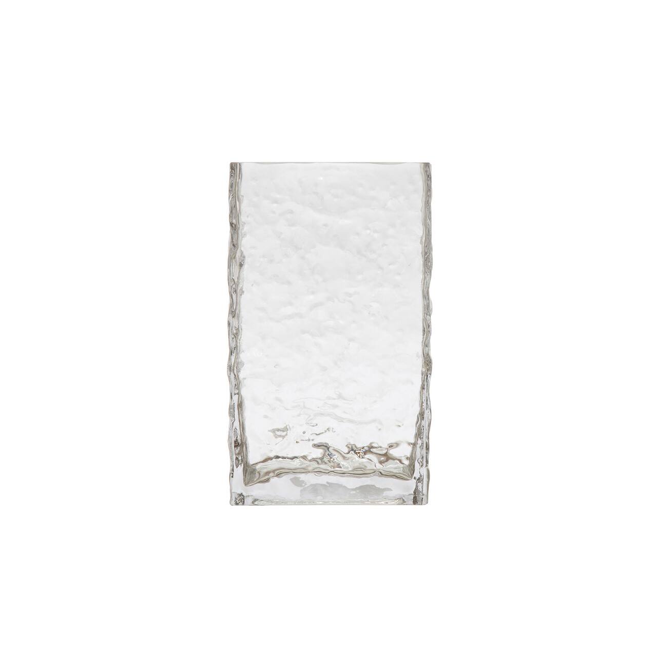 Hello Honey® 8" Clear Rectangular Hammered Glass Vase